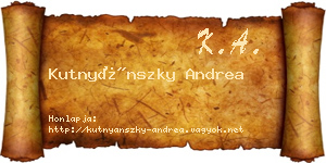 Kutnyánszky Andrea névjegykártya