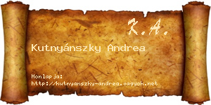 Kutnyánszky Andrea névjegykártya