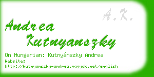 andrea kutnyanszky business card