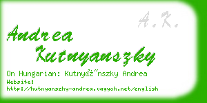 andrea kutnyanszky business card